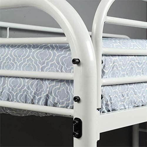 White Metal Twin Over Twin Bunk Bed S88578