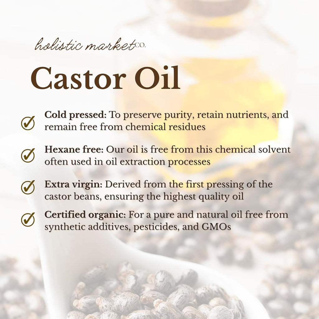 Certified Organic 100% Pure Cold Pressed Hexane Free Extra Virgin Castor Oil M806525