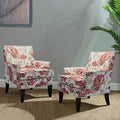 Modern Accent Chair with Arms and Wooden Legs W270572