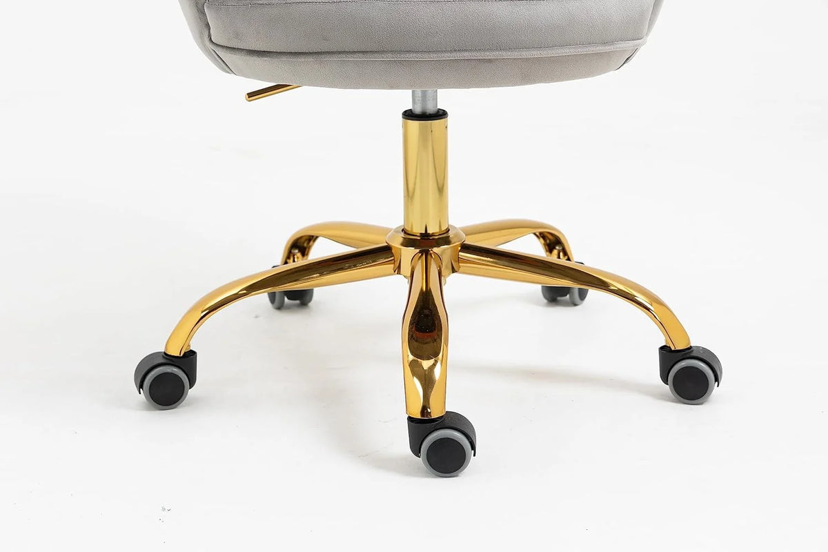 Velvet Upholstered Swivel Task Chair with Wheels T638