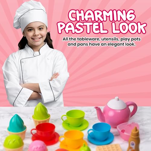 83 Pc Toddler Play Food Set with Toy Pots and Pans K59973