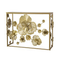 Gold Console Table with Mirrored Glass Top M45495
