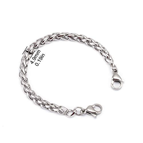 Interchangeable Stainless Steel Wheat Chain Medical ID Bracelet H12686