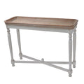 42" Brown and White Distressed Rectangular End Table P899
