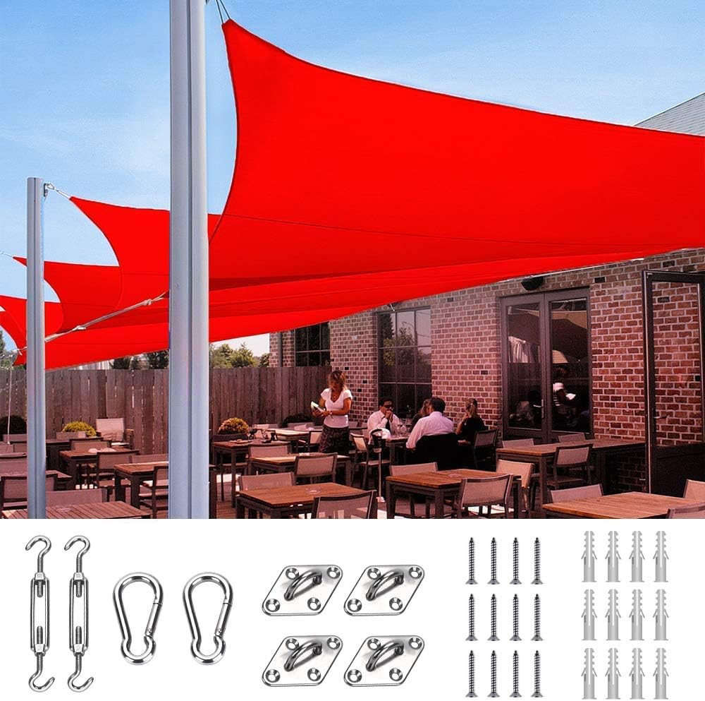 20X20FT 185G HDPE Square Sun Shade Sail Canopy (White) S504252