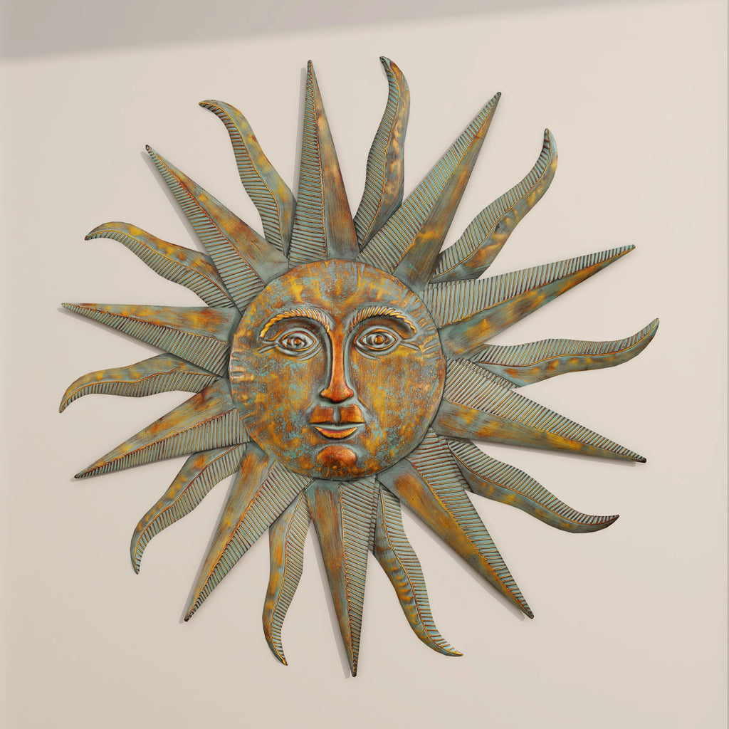Gold Metal Indoor Outdoor Sun Wall Decor X750