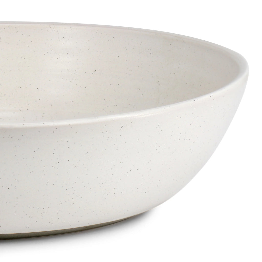 10 Inch Stoneware Serving Bowl in White Speckle W650755