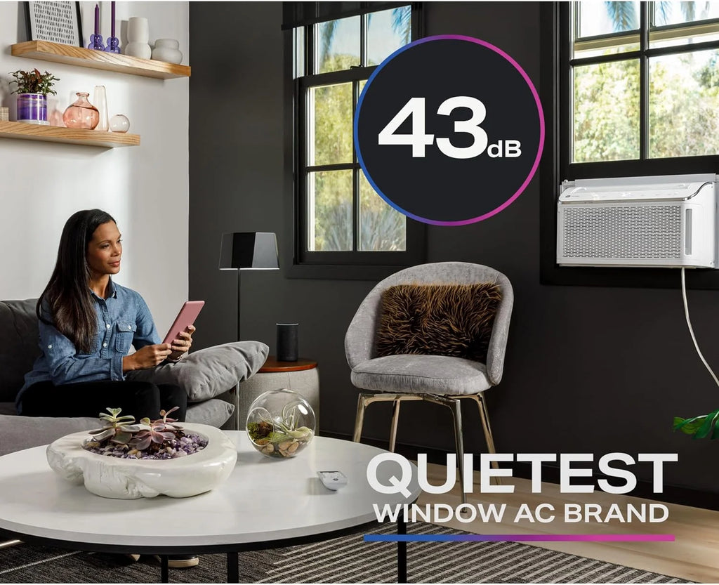 Ultra Quiet 8,200 BTU WiFi Enabled White Window Air Conditioner H628019