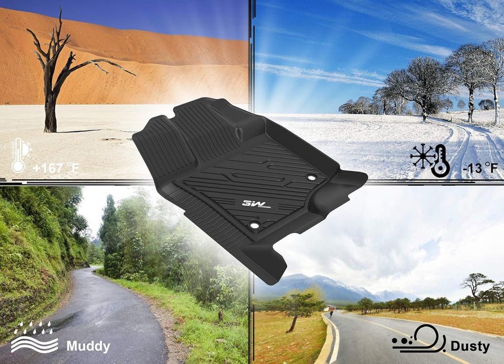 Black TPE All Weather Floor Mats Full Set Q4730