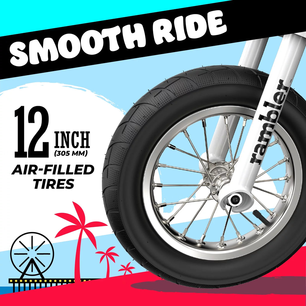 White 12" Air-Filled Tires Seated Electric Scooter L776