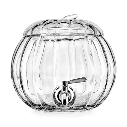2.11 Gallon Clear Glass Beverage Dispenser with Stainless Steel Spigot B747