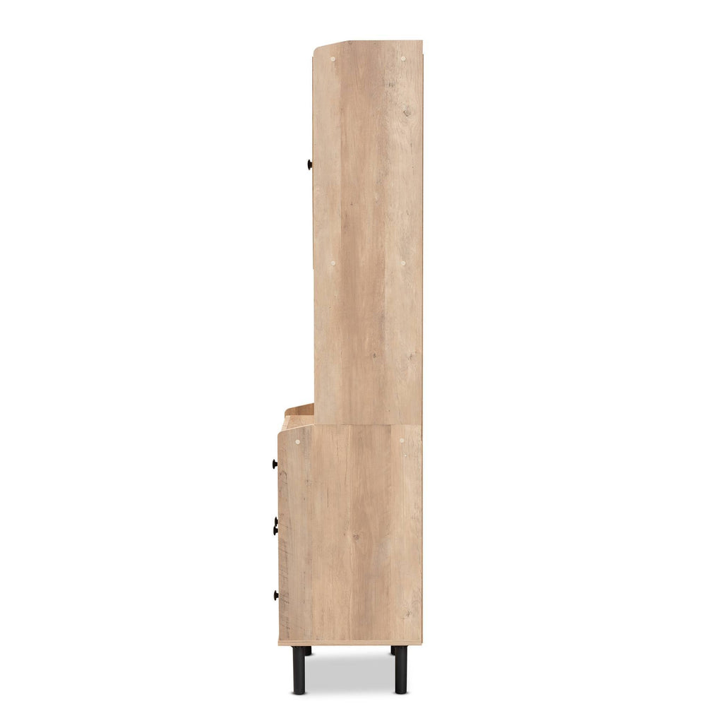 Oak Brown 3-Drawer Kitchen Storage Cabinet V4414