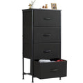 Black 4 Fabric Drawers Nightstand Y940688