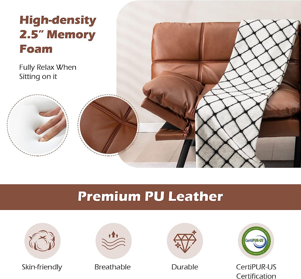 Brown Memory Foam Futon Sofa Bed with Adjustable Backrest M46723
