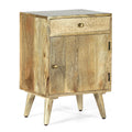 Handcrafted Mango Wood Nightstand with Storage W4564