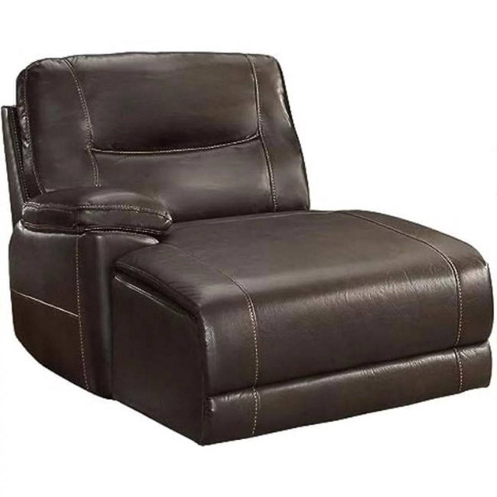 Brown Vegan Faux Leather Chaise Recliner Y225917
