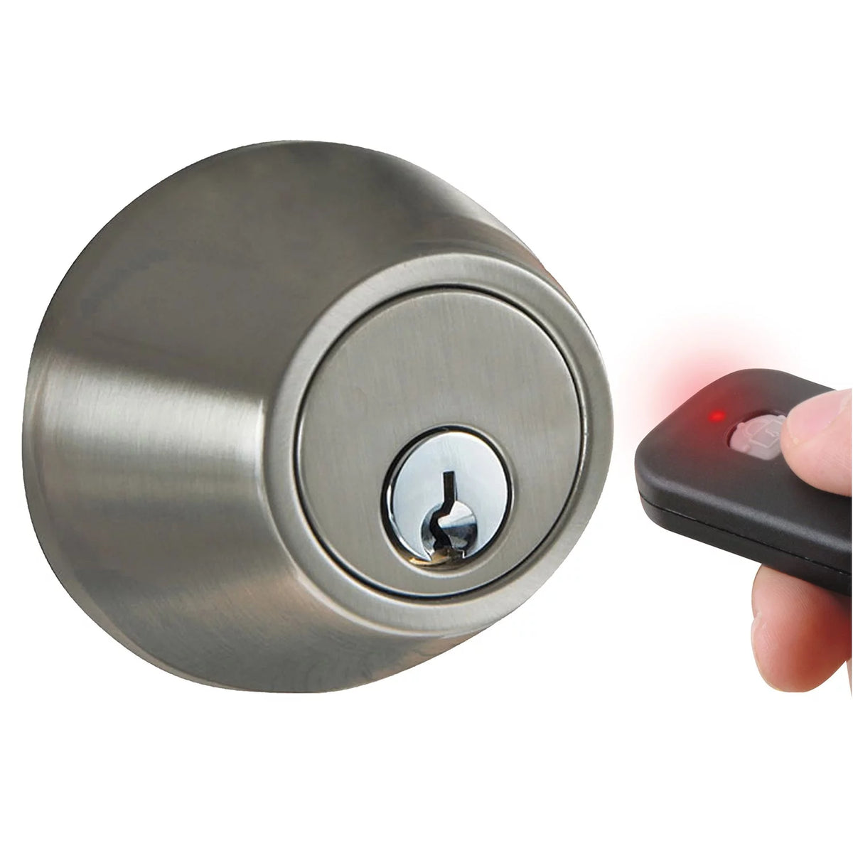 Satin Nickel Remote Deadbolt Q382548
