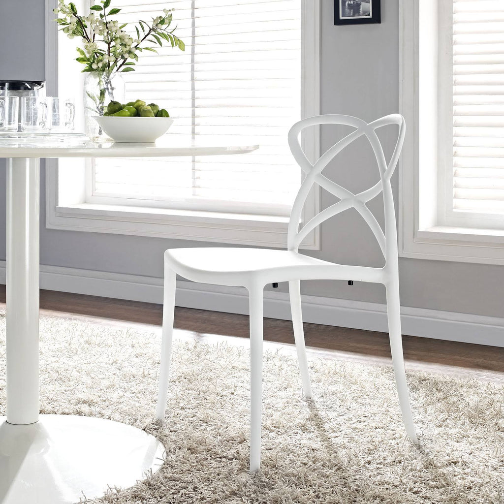 White Dining Side Chair F8505
