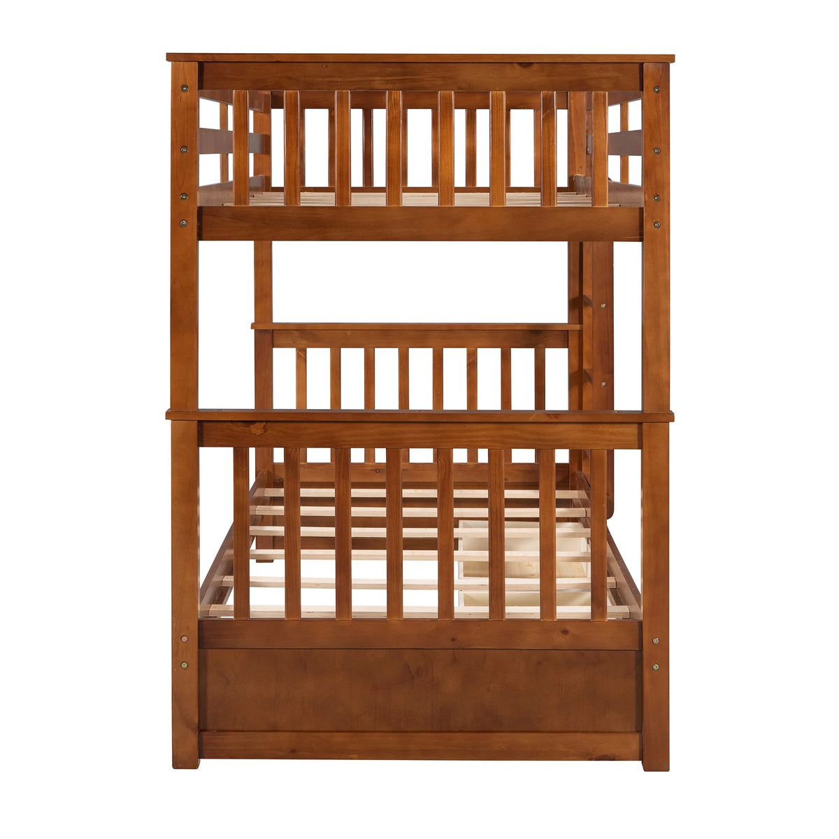 Solid Wood Twin Over Twin Bunk Beds with Storage Drawers N32140