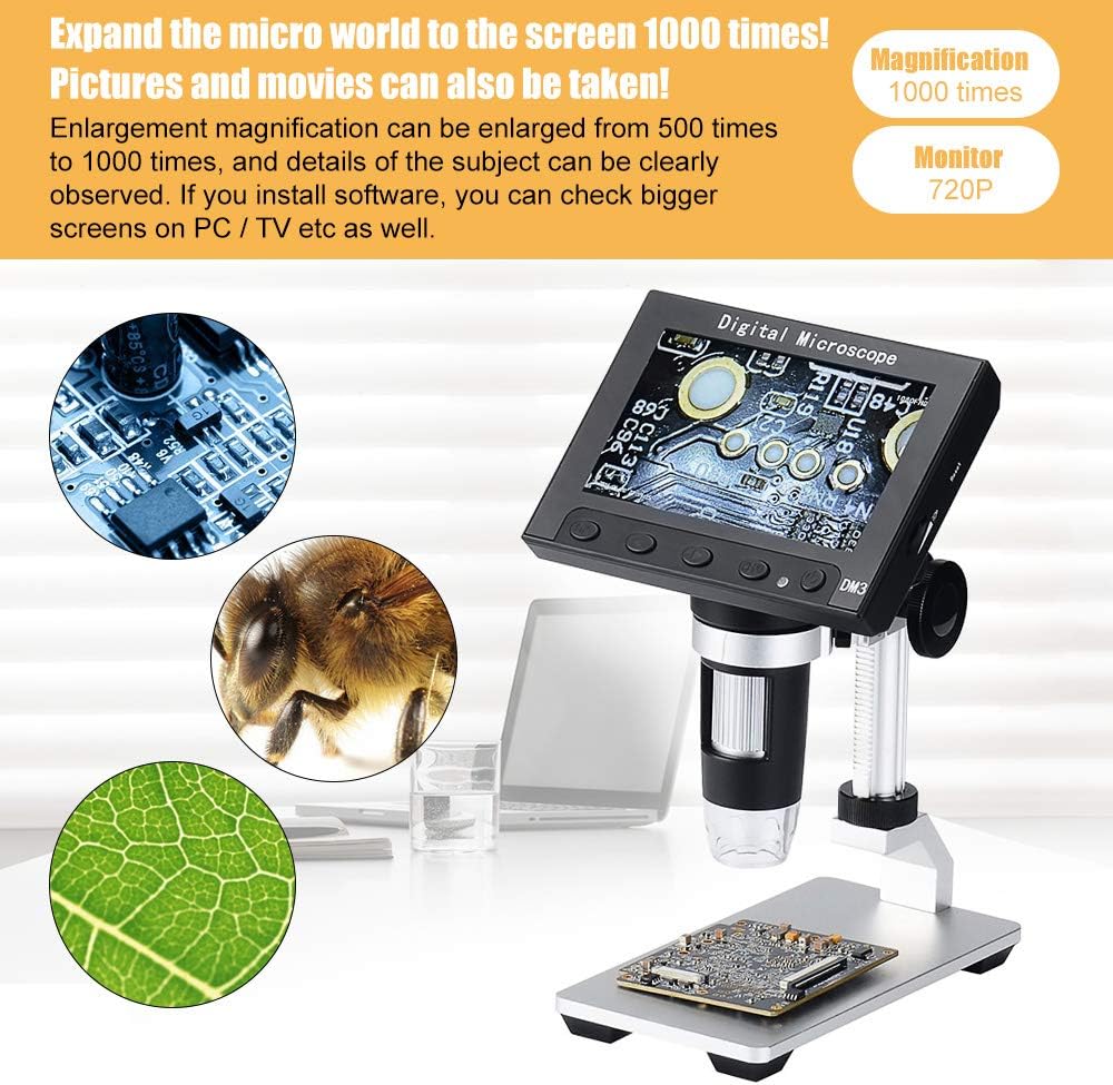 4.3 inch 50X-1000X Magnification 720P LCD Digital Microscope Camera K320