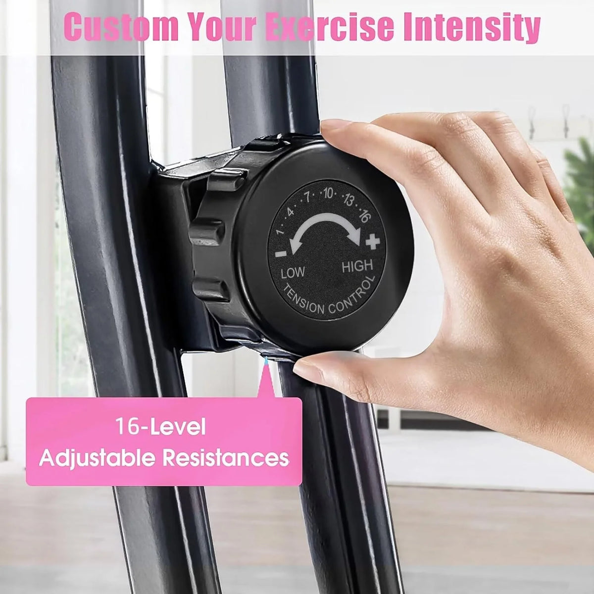 Foldable Magnetic Exercise Bike 300 lbs with Backrest K7383