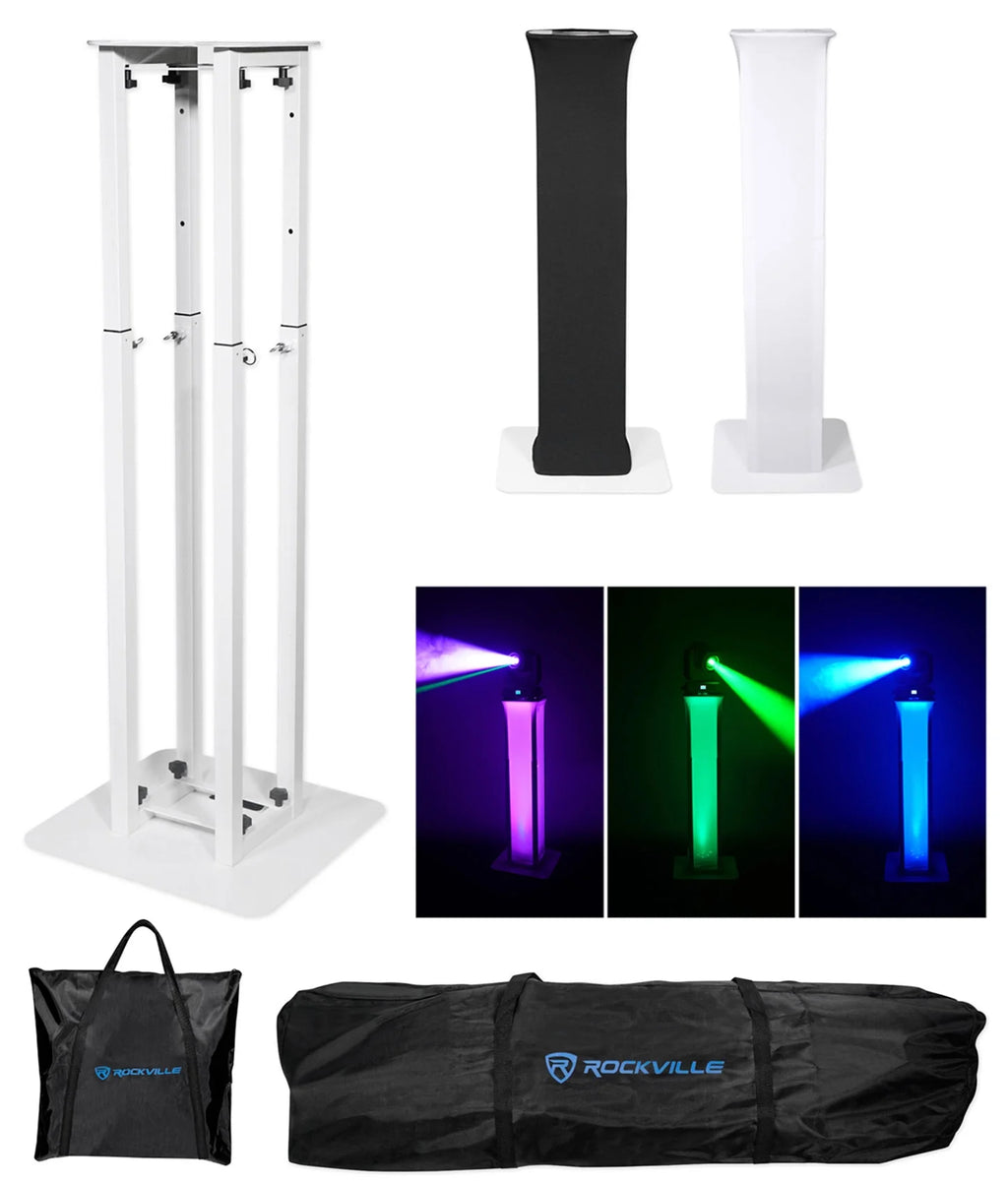 10" Speakers Bluetooth Mixer Mics Tripod Stands Facade Lights DJ Package C54748