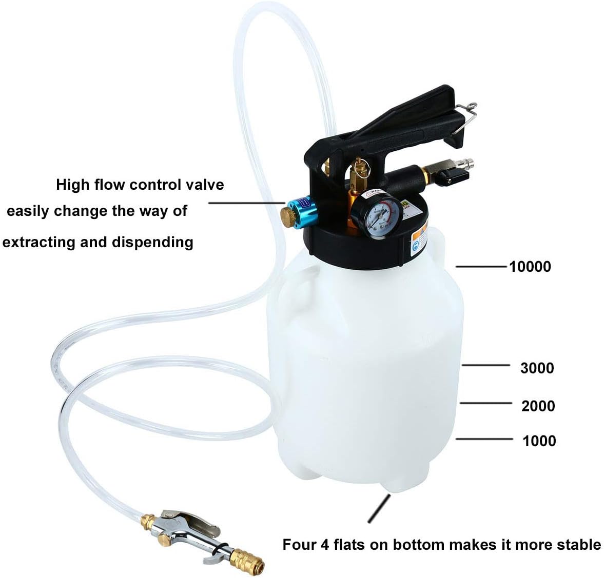 10L Pneumatic Air Oil Extractor Pump with 14pcs ATF Adapter S2025