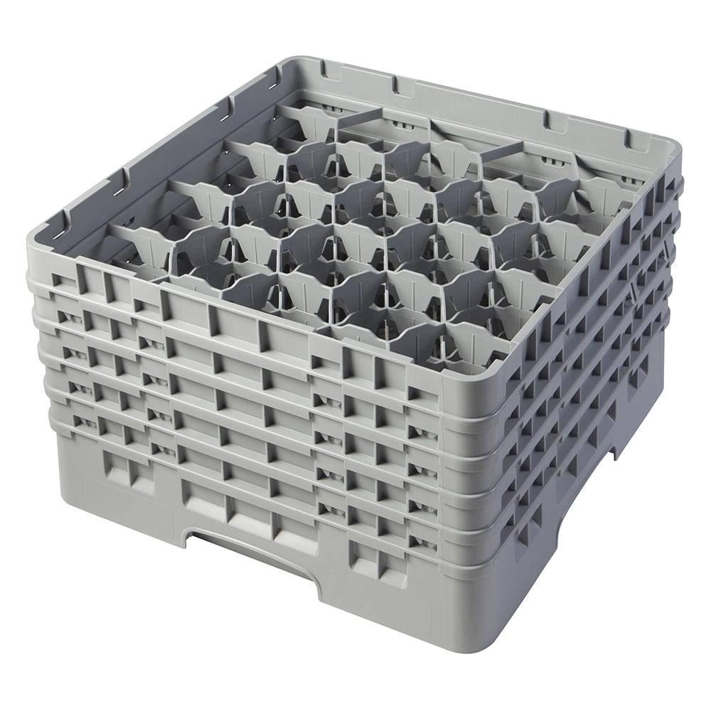 20 Compartment Full Size Glass Rack with 5 Extenders, Soft Gray S533