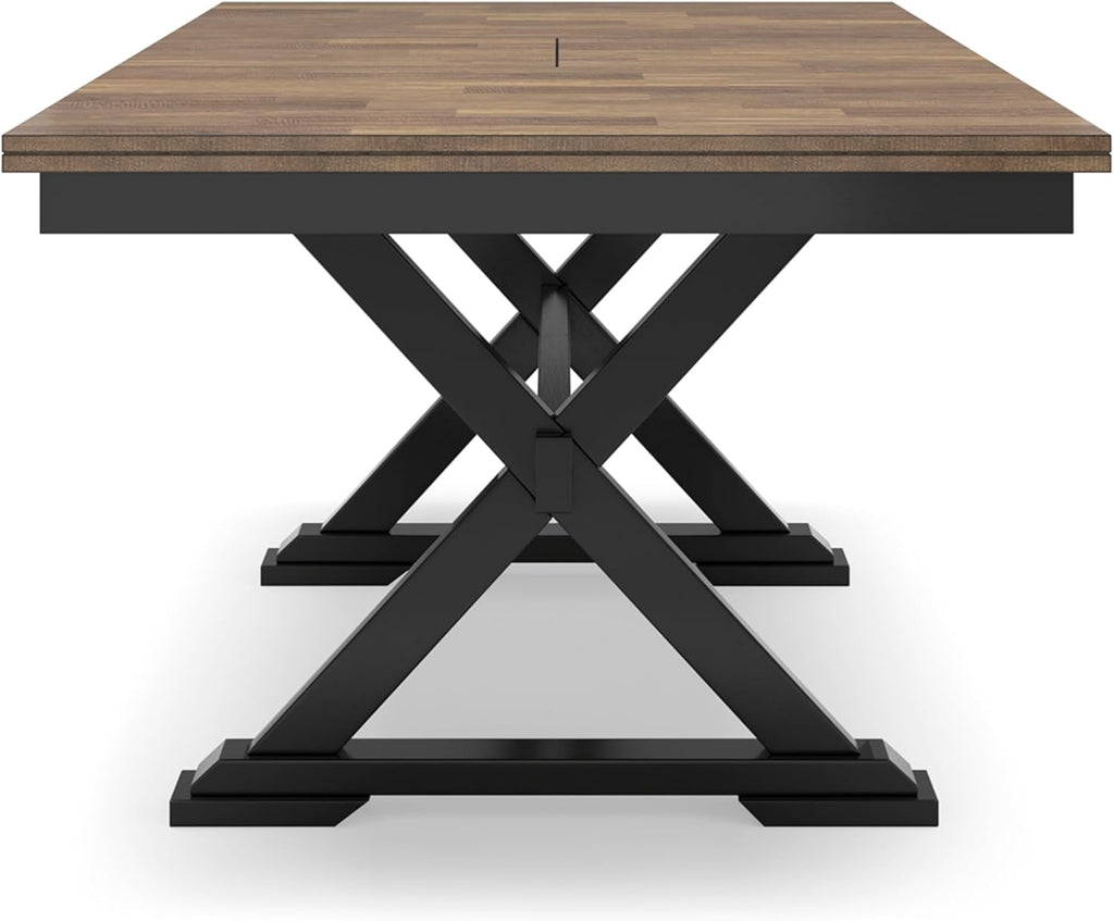 78" W x 40" D x 30" H Black Dark Brown Dining Extension Table B50280