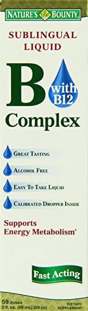 Vitamin B Complex with B-12 Sublingual Liquid, 2 Ounce (Pack of 4) F6168