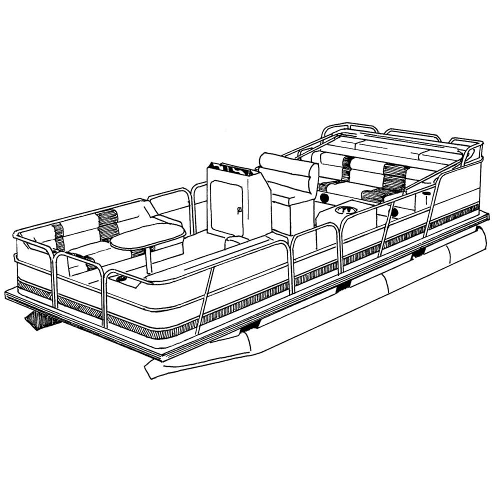 Grey Boat Cover for 22.5 Pontoons with Bimini Top Rails N59691