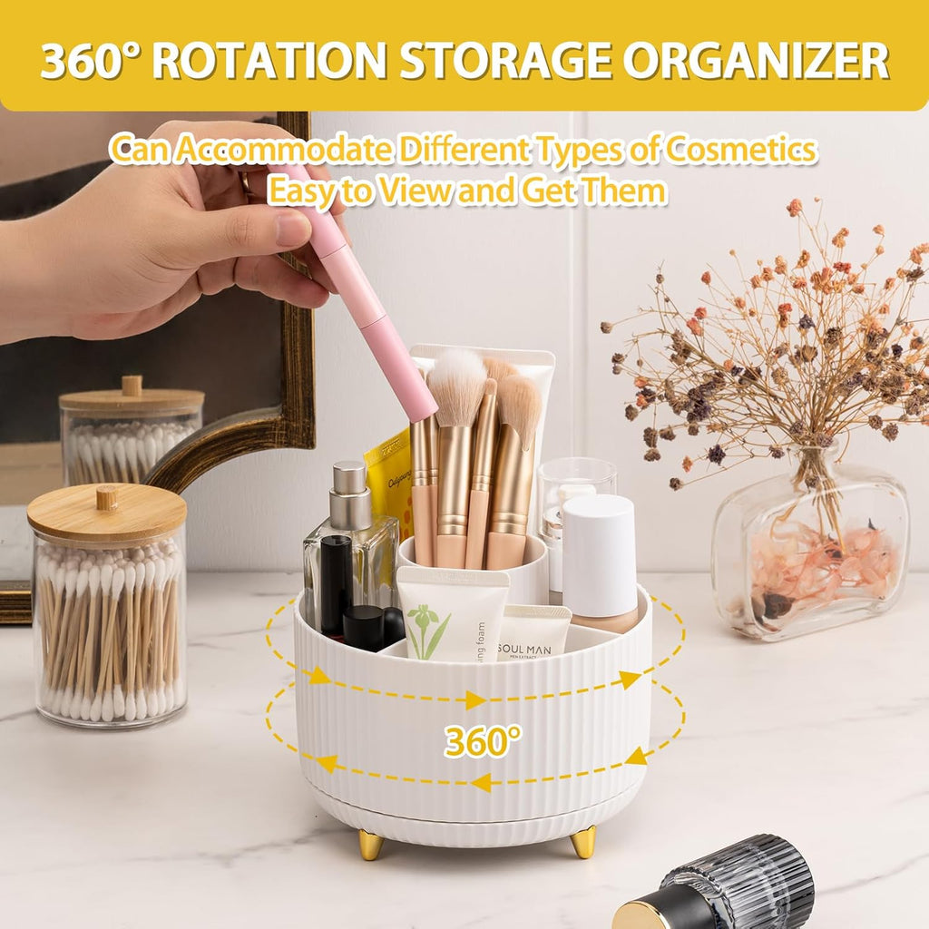 White Multi-angle Rotating Makeup Brush Holder J6039