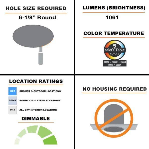6 in. Color Selectable Canless Recessed LED Kit 2-Pack with Smart Dimmer K462