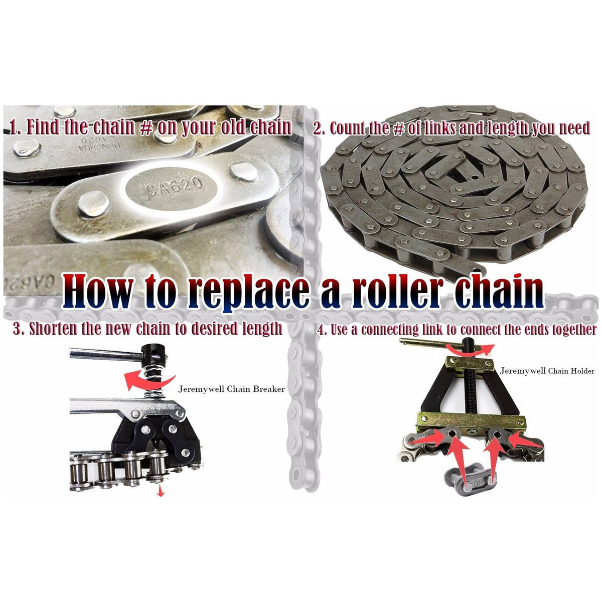 35 Feet Roller Chain with 10 Connecting Links K55124