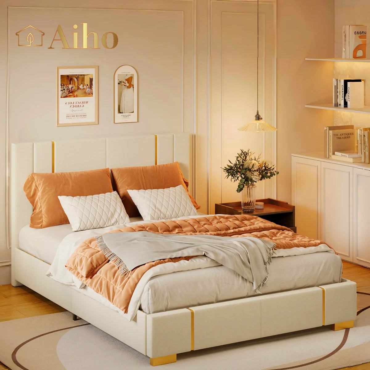 Queen Size Fabric Upholstered Bed Frame E209155