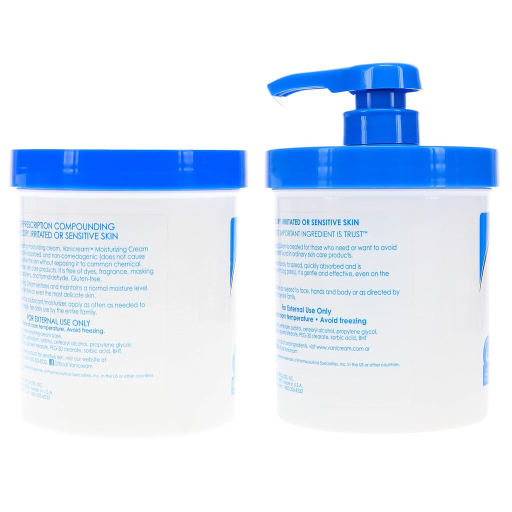 Moisturizing Skin Cream with Pump Dispenser Plus Bonus Jar Combo Pack, 1 Pound Each Z2999