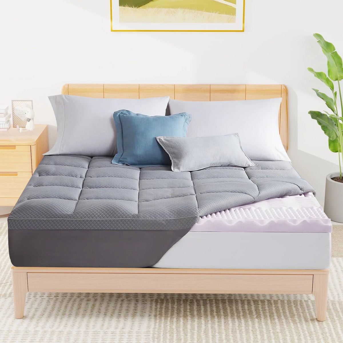 Full Size 4 inch Memory Foam Mattress Topper J925