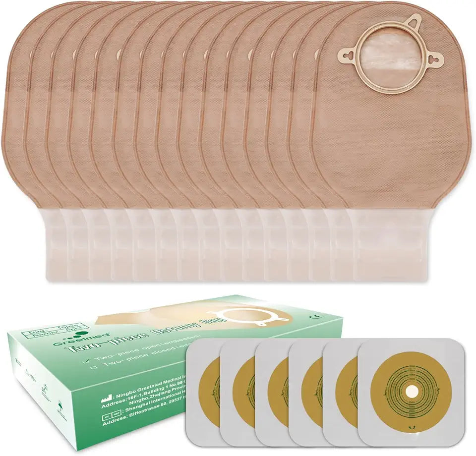 21 PCS Two Piece Drainable Ostomy Pouches with Barrier B9845