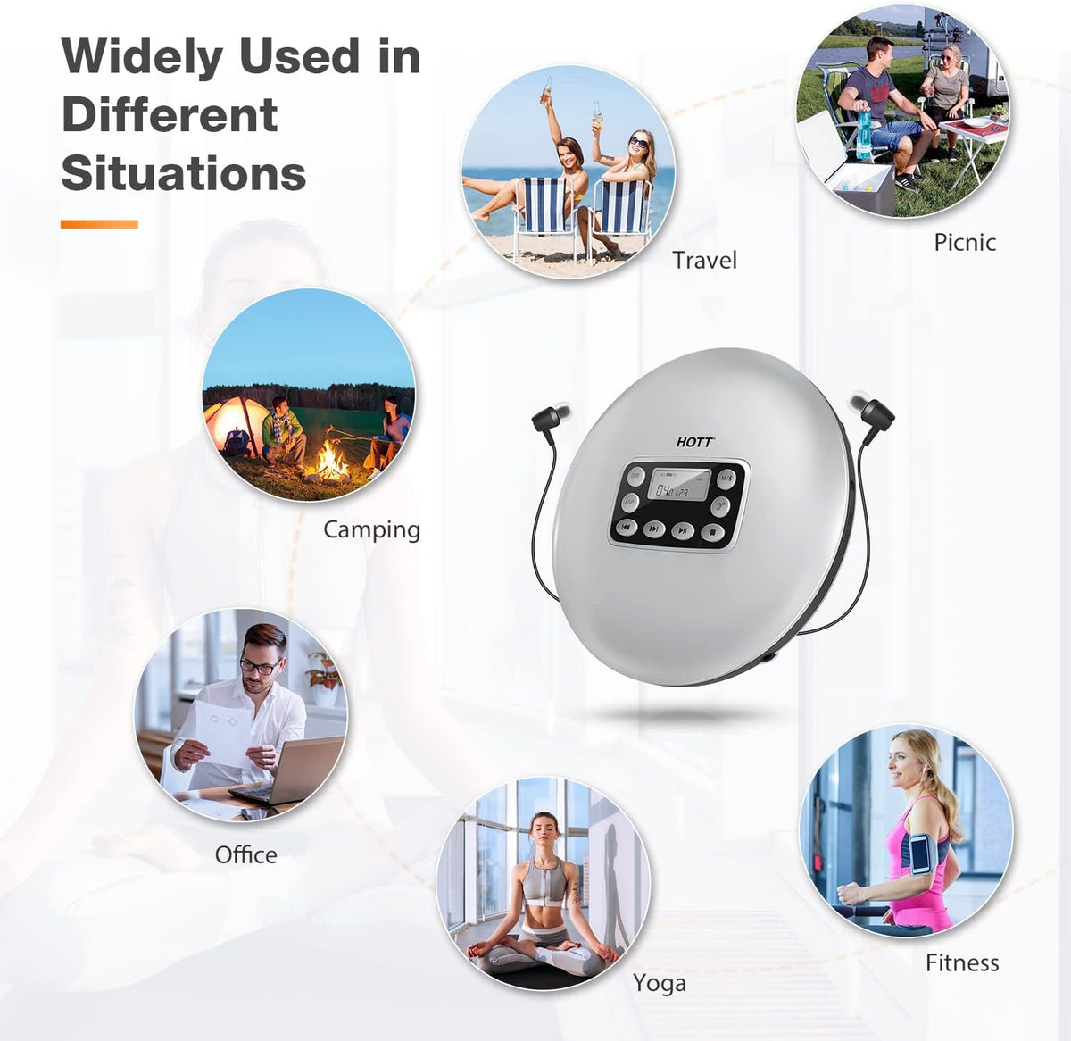 Portable CD Player with Bluetooth and Stereo Headphone C3152
