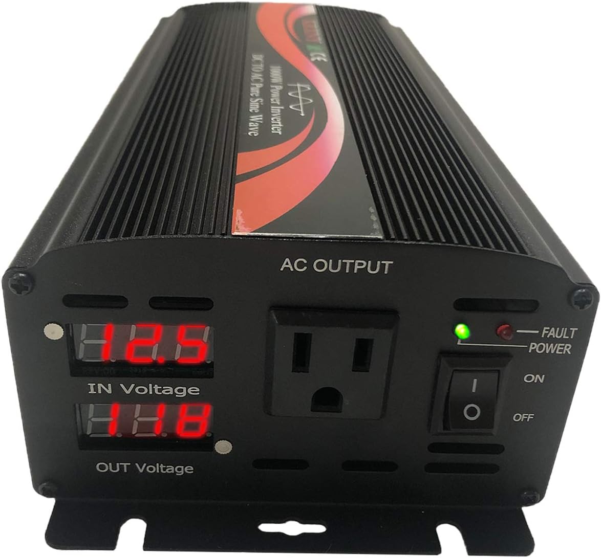 1000W Pure Sine Wave Car Power Inverter 12V DC to 110V AC M217360