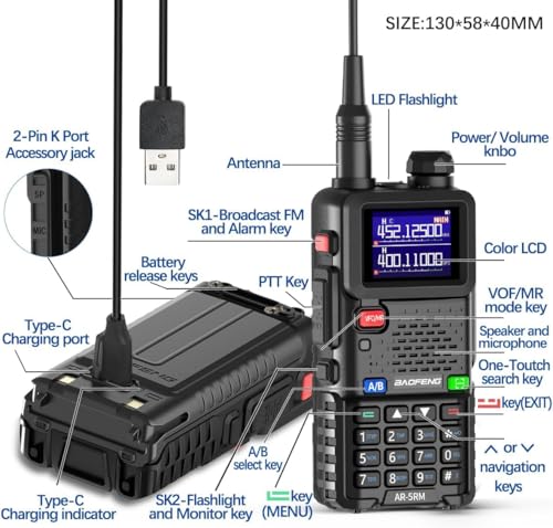 2 Pack 10W Handheld Ham Radio Walkie Talkies with Programming Cable A1151