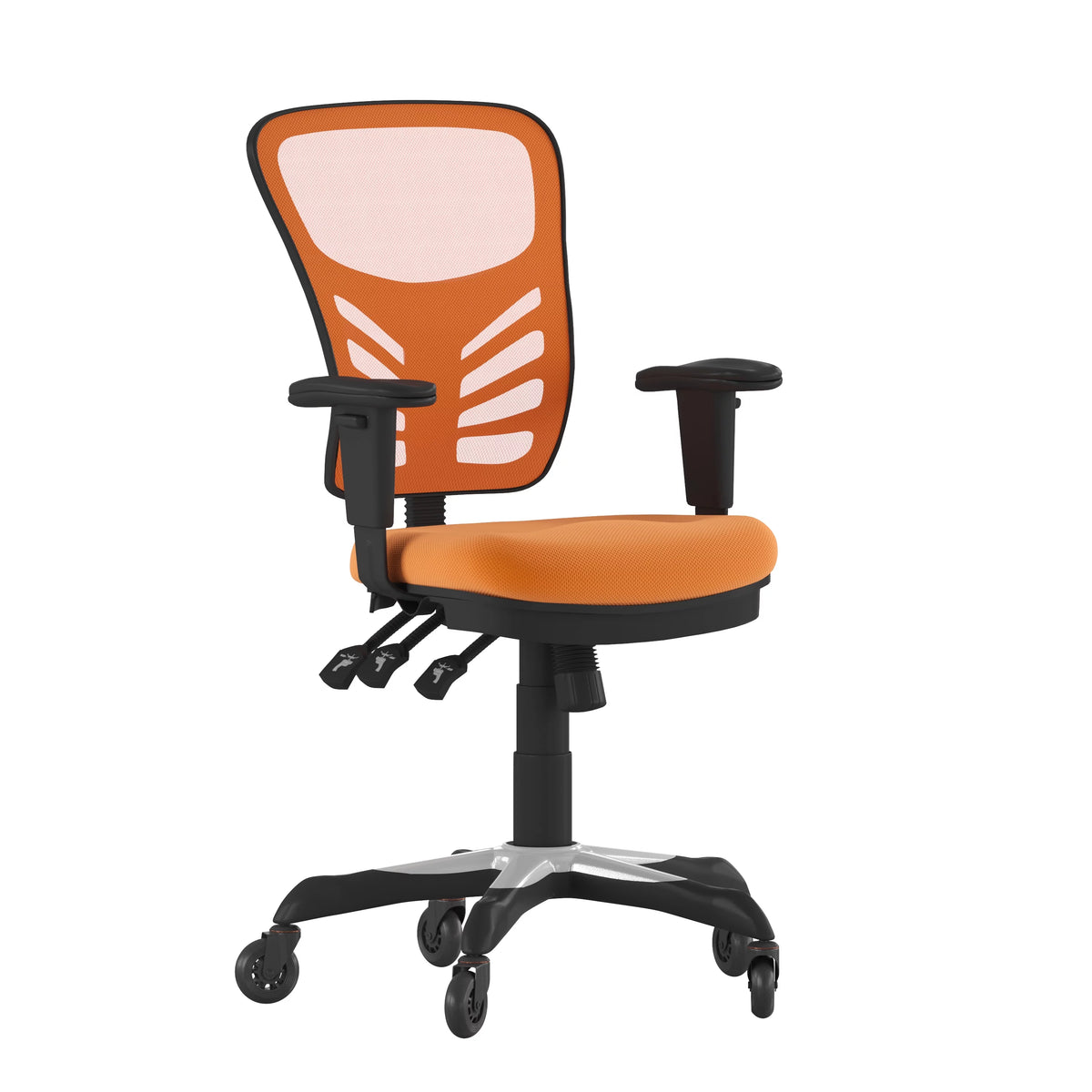 Orange Mesh Ergonomic Office Chair with Adjustable Arms K11374