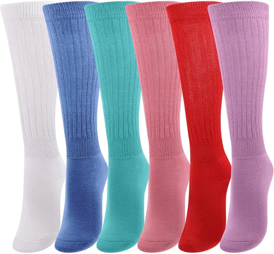 6 Pairs Womens Diabetic Crew Socks J34823