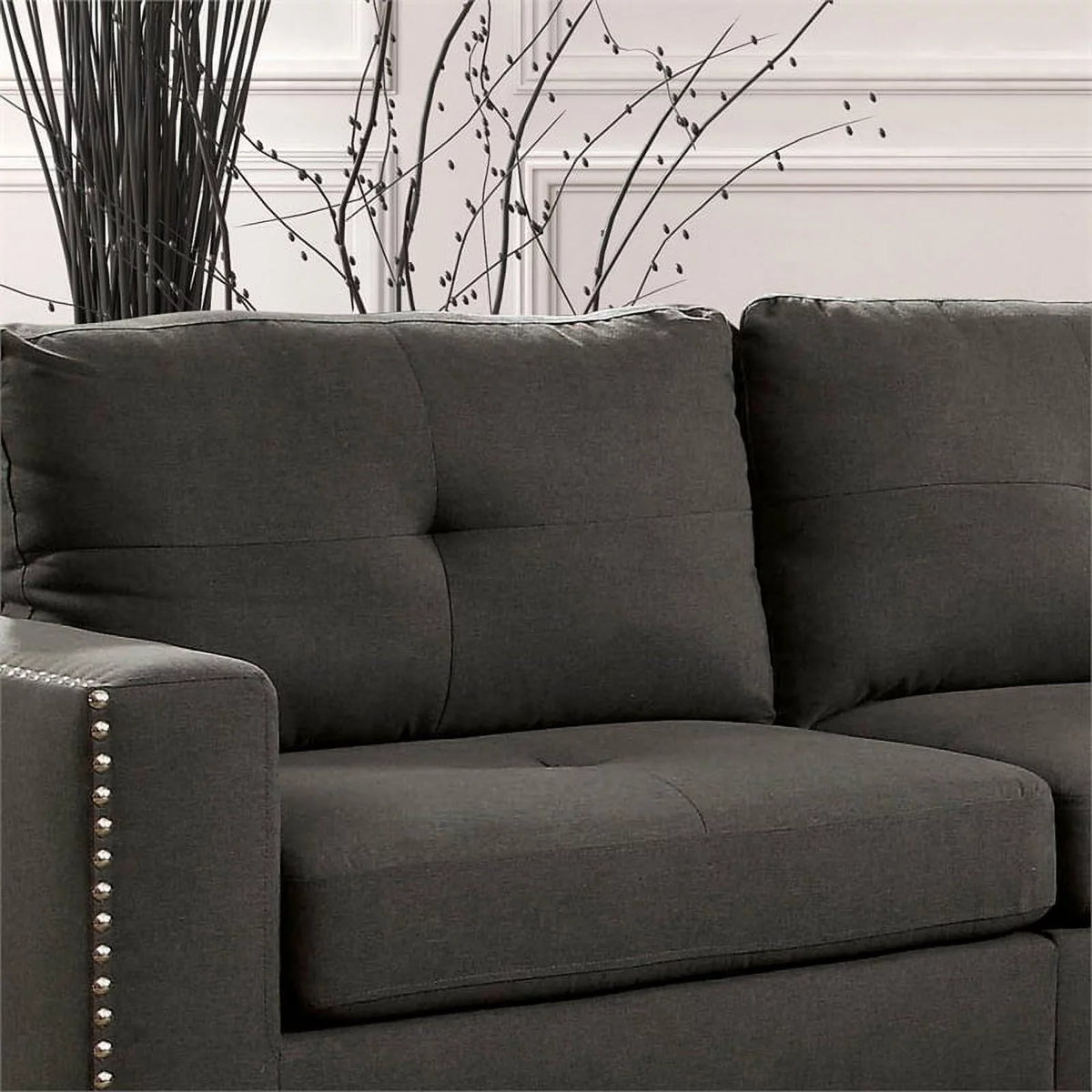 Gray Fabric 2-Piece Sofa Set H49417