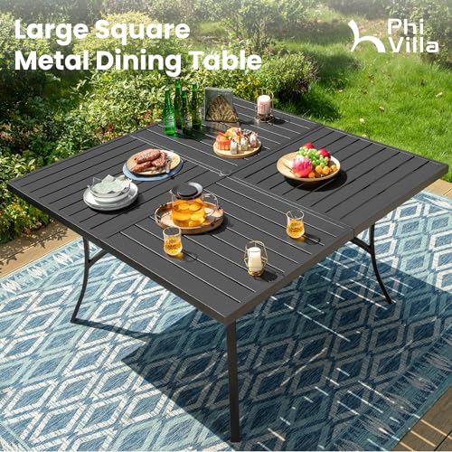 5 Pcs Patio Dining Set with Swivel Chairs and Metal Table U501