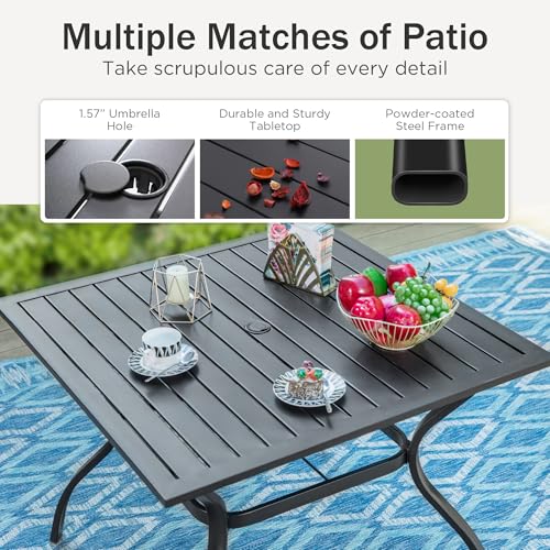 5 Pcs Patio Dining Set with Swivel Chairs and Metal Table U501