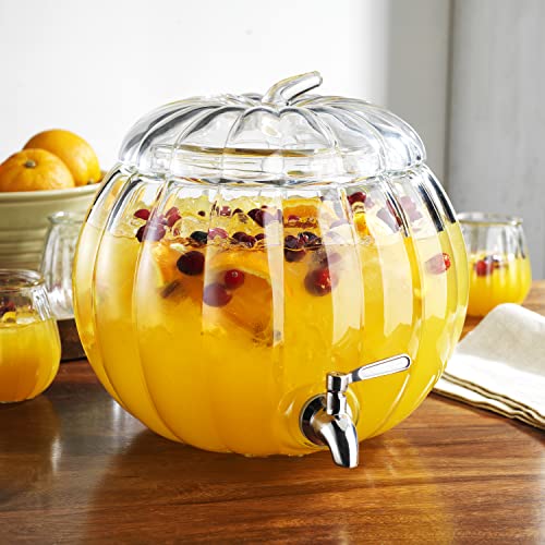 2.11 Gallon Clear Glass Beverage Dispenser with Stainless Steel Spigot B747