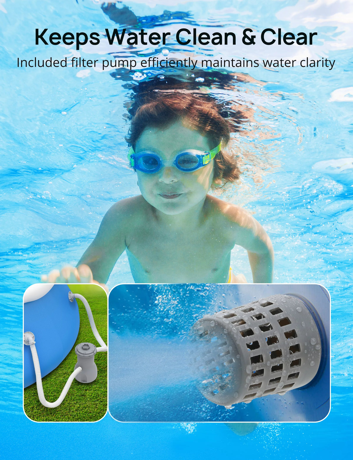 15ft 35in Above Ground Pool with Filter Pump S885