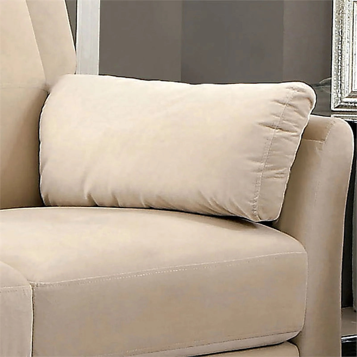 Beige Fabric Tufted Sofa B73157