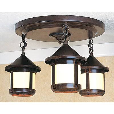 3 - Light 16x22 Semi Flush Mount Antique Copper Tan G11156